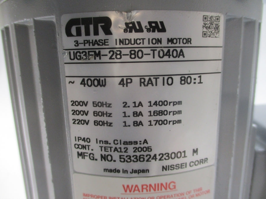 GTR UG3FM-28-80-T040A 200/220V 2.1/1.8A NSNP