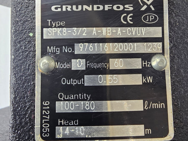 GRUNDFOS SPK8-3/2 A-WB-A-CVUV 208-230/460V 2.40-2.30/1.20A NSNP