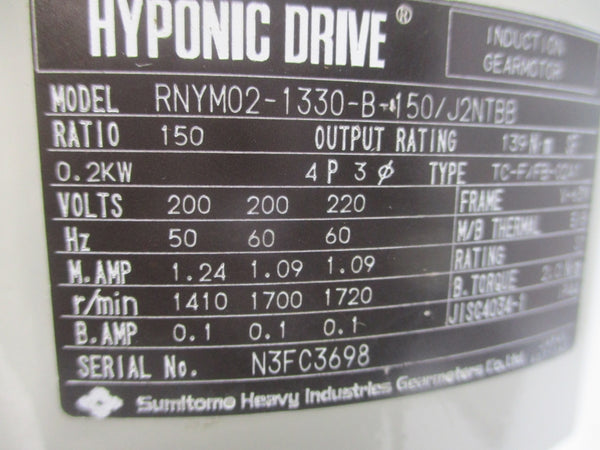 SUMITOMO RNYM02-1330-B-150/J2NTBB 200/220V 1.24/1.09A NSNP