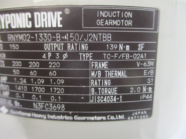 SUMITOMO RNYM02-1330-B-150/J2NTBB 200/220V 1.24/1.09A NSNP