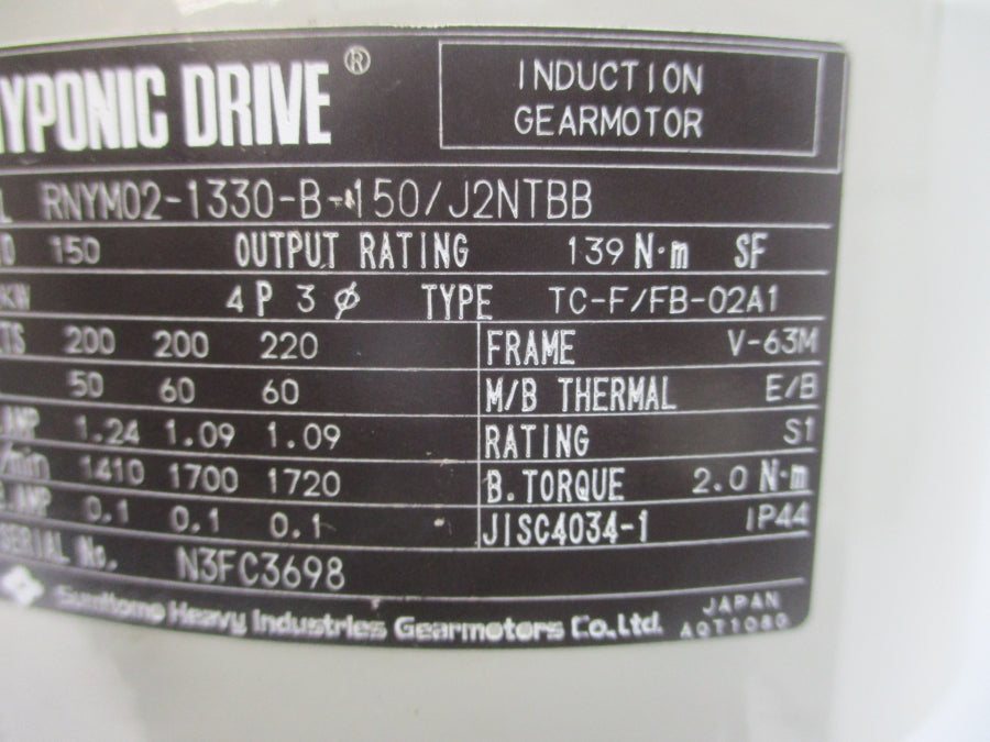 SUMITOMO RNYM02-1330-B-150/J2NTBB 200/220V 1.24/1.09A NSNP