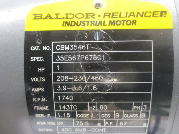 BALDOR CBM3546T 35E567P676G1 208-230/460V, 3.9-3.6/1.8A NSNP