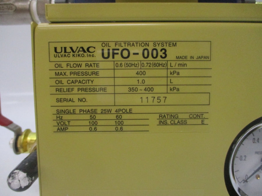 ULVAC UFO-003 100V 0.6A NSMP