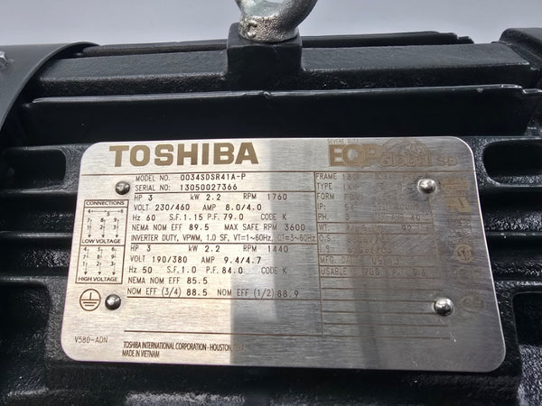 TOSHIBA 0034SDSR41A-P 230/460V 8.0/4.0A NSNP