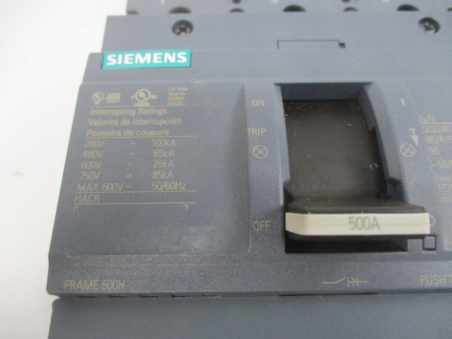SIEMENS 3VA5450-6EC31-0AA0 600V 500A (AS PICTURED) NSMP