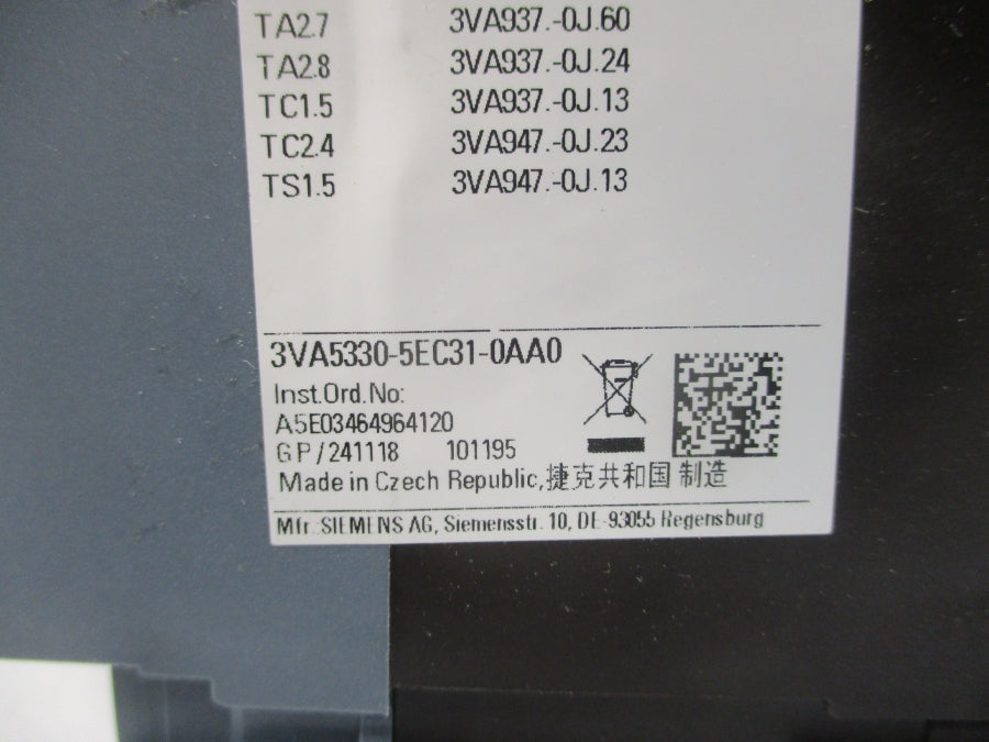 SIEMENS 3VA5330-5EC31-0AA0 600V 300A NSMP