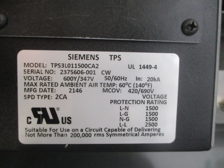 SIEMENS TPS3L12150XT2 347V NSNP
