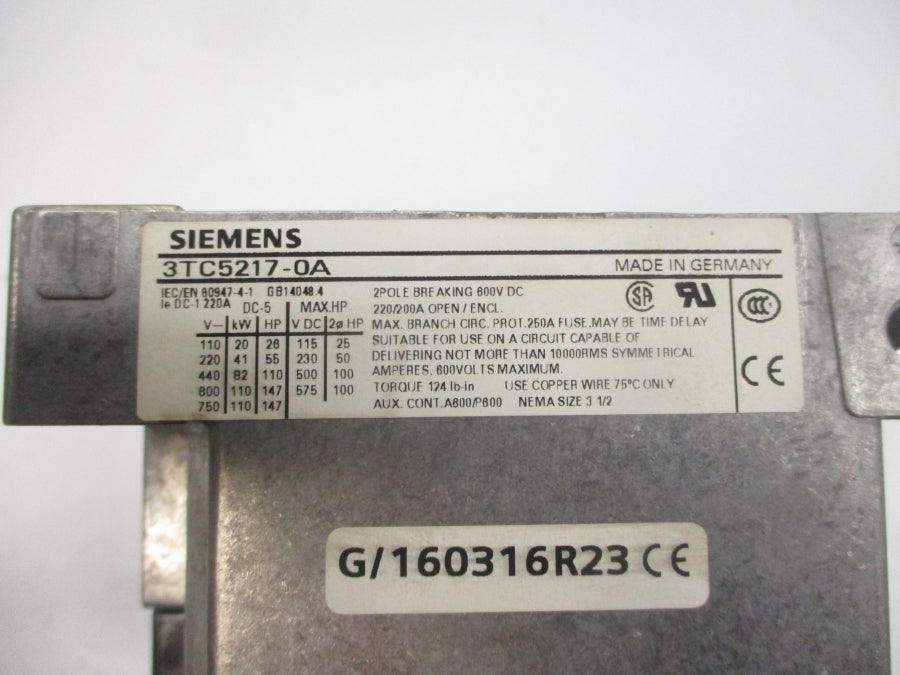 SIEMENS 3TC5217-0A 24VDC 250A NSNP