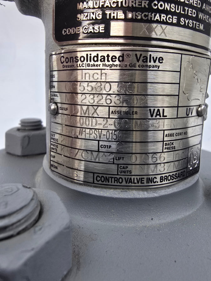 CONSOLIDATED VALVE 1905-00D-2-CC-MS-31-RF-GS-LP 1" NSNP