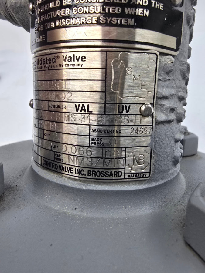 CONSOLIDATED VALVE 1905-00D-2-CC-MS-31-RF-GS-LP 1" NSNP