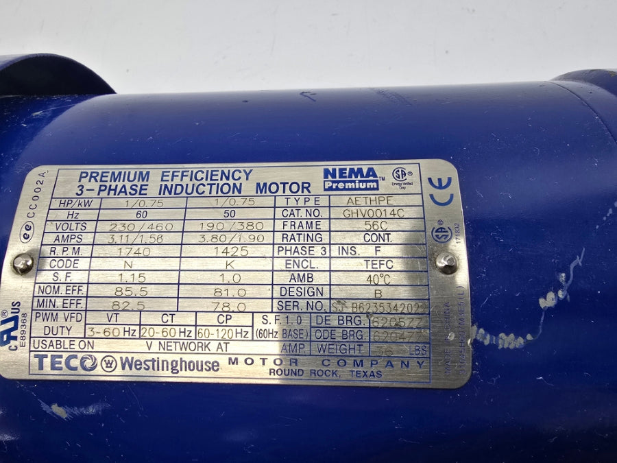 WESTINGHOUSE GHV0014C AETHPE 230/460V 3.11/1.56A NSNP