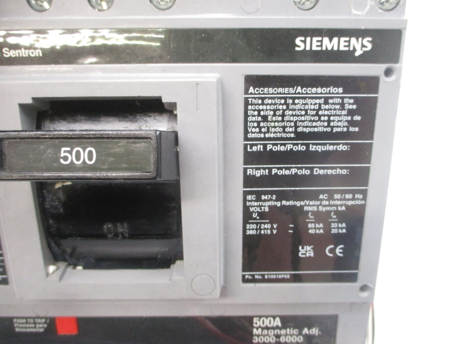 SIEMENS LXD63B500 600V 500A NSNP