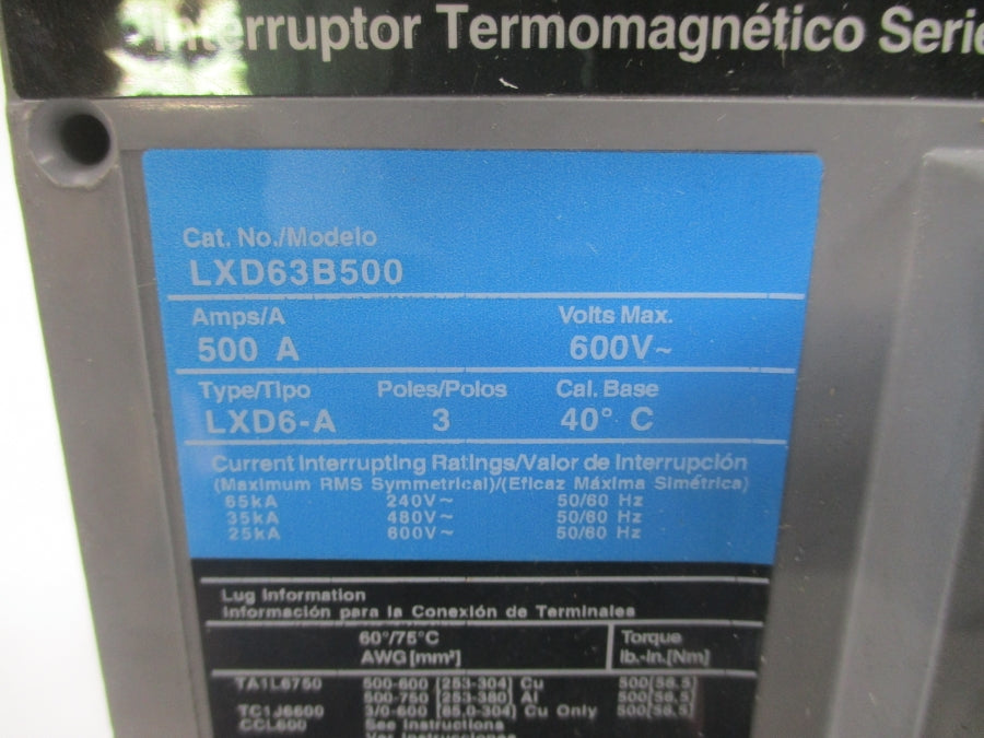 SIEMENS LXD63B500 600V 500A NSNP