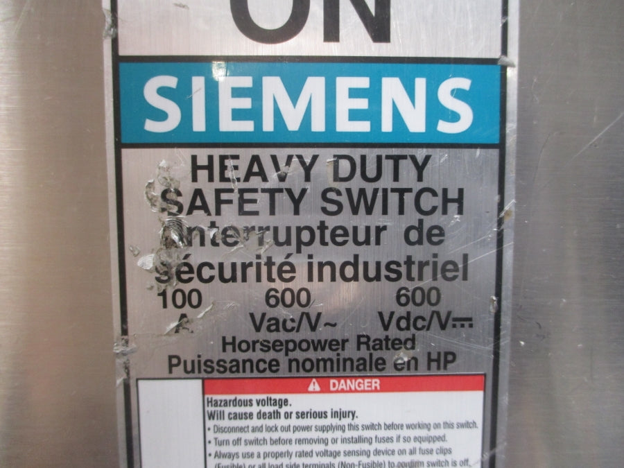 SIEMENS HFC363S 600VAC 100A (AS PICTURED) NSNP
