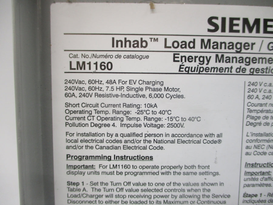 SIEMENS LM1160 120/240VAC 60A NSMP