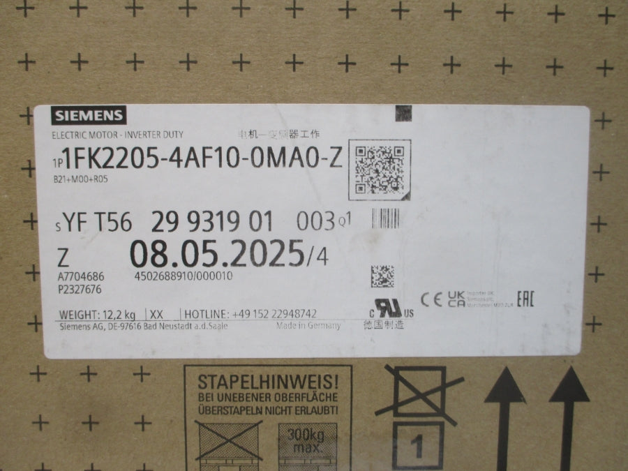 SIEMENS 1FK2205-4AF10-0MA0-Z 129V 4.15/15.1A NSMP