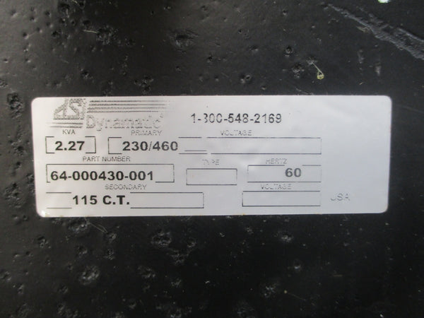 DYNAMATIC 64-000430-001 230/460V (AS PICTURED) NSNP