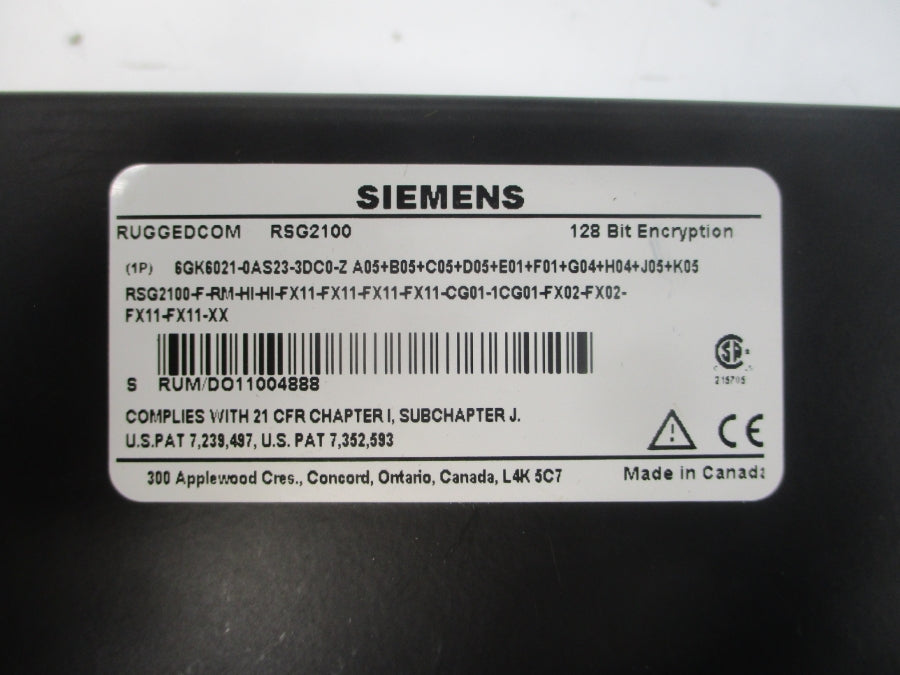 SIEMENS 6GK6021-0AS23-3DC0-Z 250VAC 2A NSNP