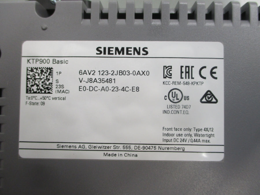 SIEMENS 6AV2123-2JB03-0AX0 24VDC 0.44A (AS PICTURED) NUPI