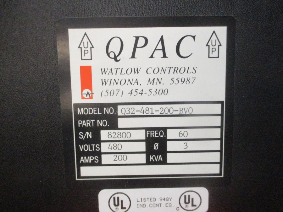 WATLOW CONTROLS Q32-481-200-BV0 480V 200A NSNP