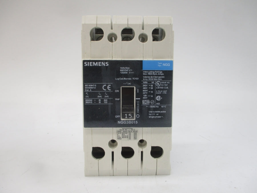 SIEMENS NGG3B015L 480V 15A NSMP