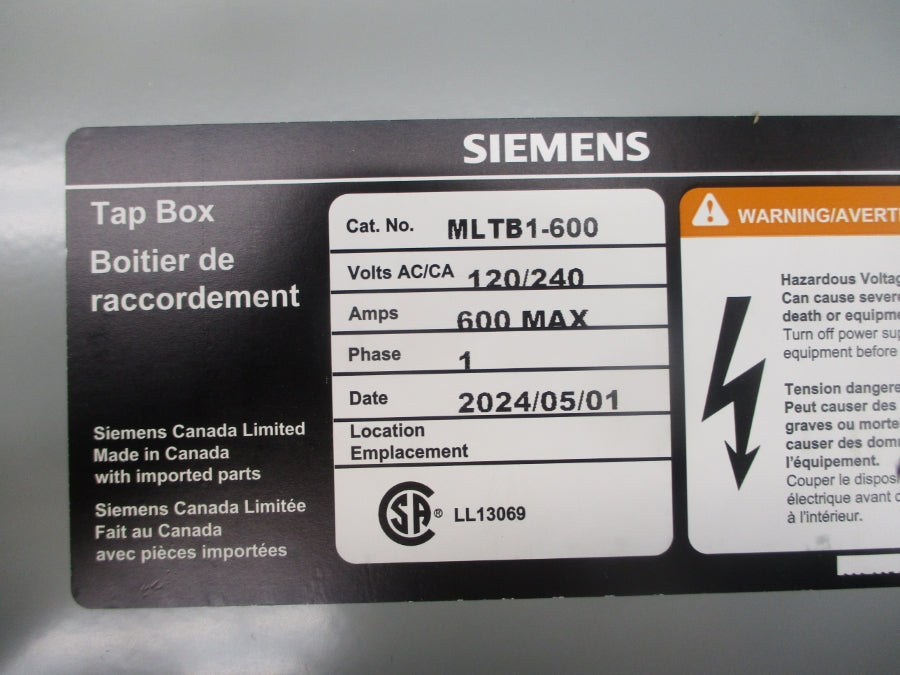 SIEMENS MLTB1-600 120/240VAC 600A NSMP