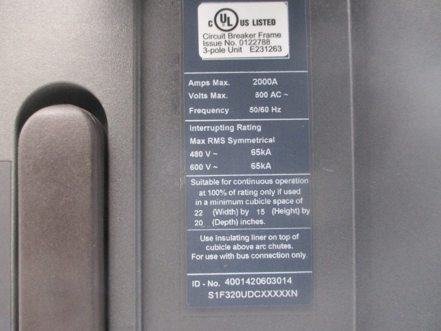 SIEMENS WLS1F320 ETU745 600VAC 2000A NSNP