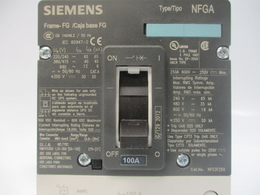 SIEMENS CFT3B100 600V 100A NSNP
