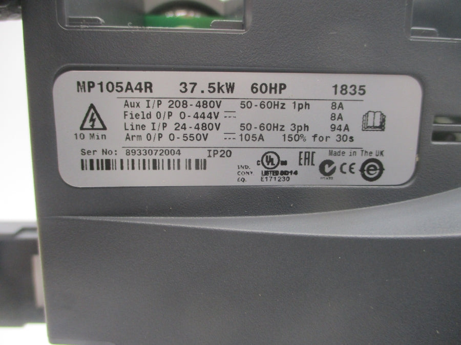 NIDEC MP105A4R 73100051643000 F/W 01.06.06 208-480V 94A NSMP