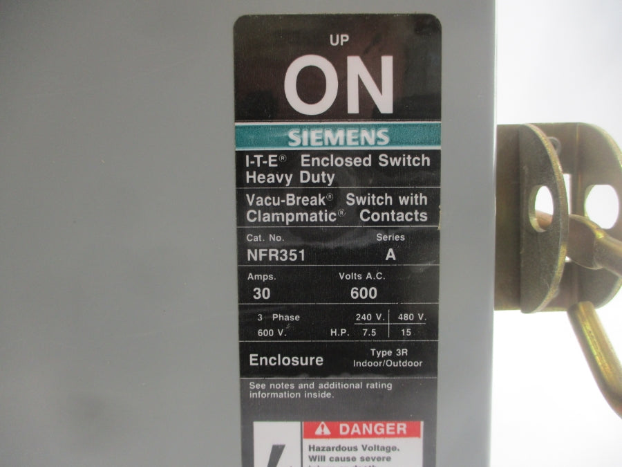 SIEMENS NFR351 SER. A 600VAC 30A UNMP