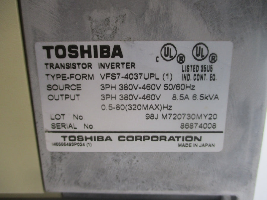 TOSHIBA VFS7-4037UPL 380-460V 8.5A UNMP
