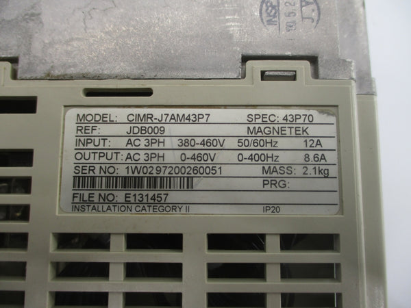 YASKAWA CIMR-J7AM43P7 380-460VAC 12A UNMP