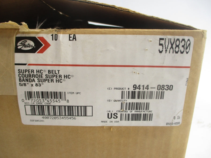 GATES 5VX830 9414-0830 5/8"X83" (PKG OF 10) NSMP