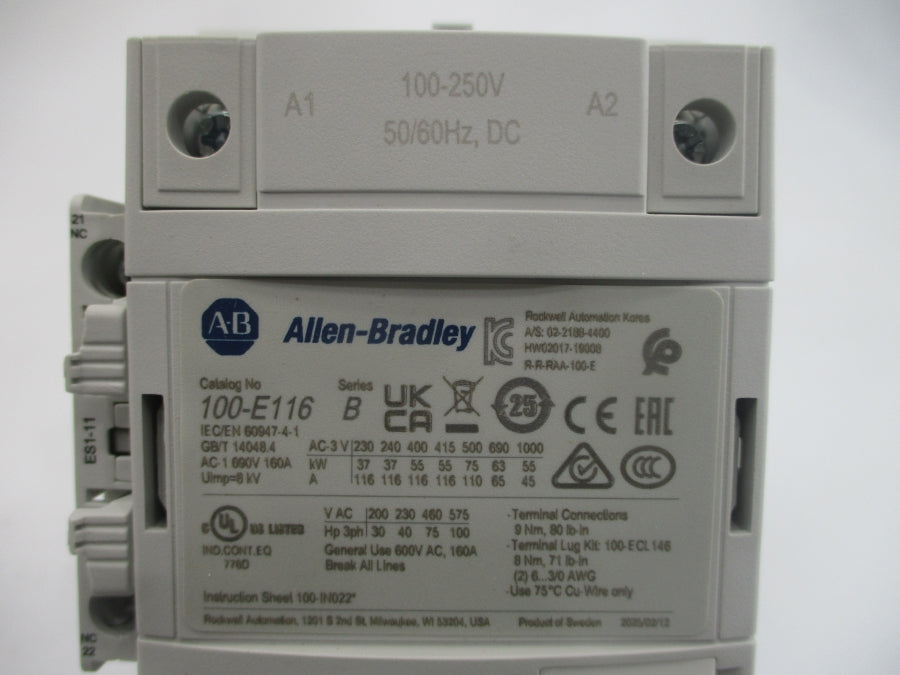 INDUSTRIAL SPARE PART 100-E116KD11L SER. B 100-250VAC/DC 160A (BR/WH) NSMP