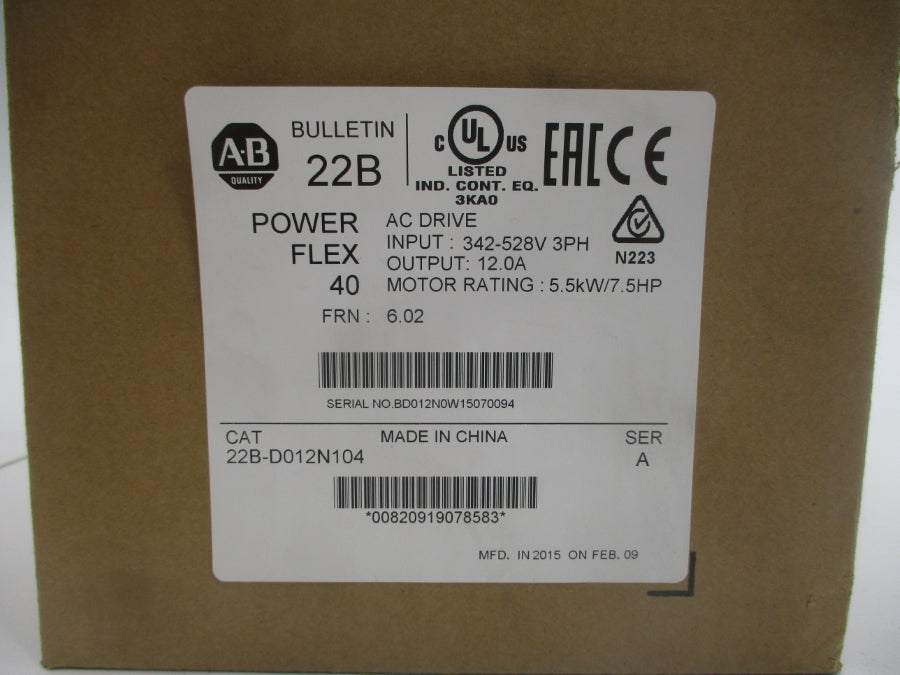 INDUSTRIAL SPARE PART 22B-D012N104 SER. A F/W 6.02 342-528VAC 12.0A NSMP