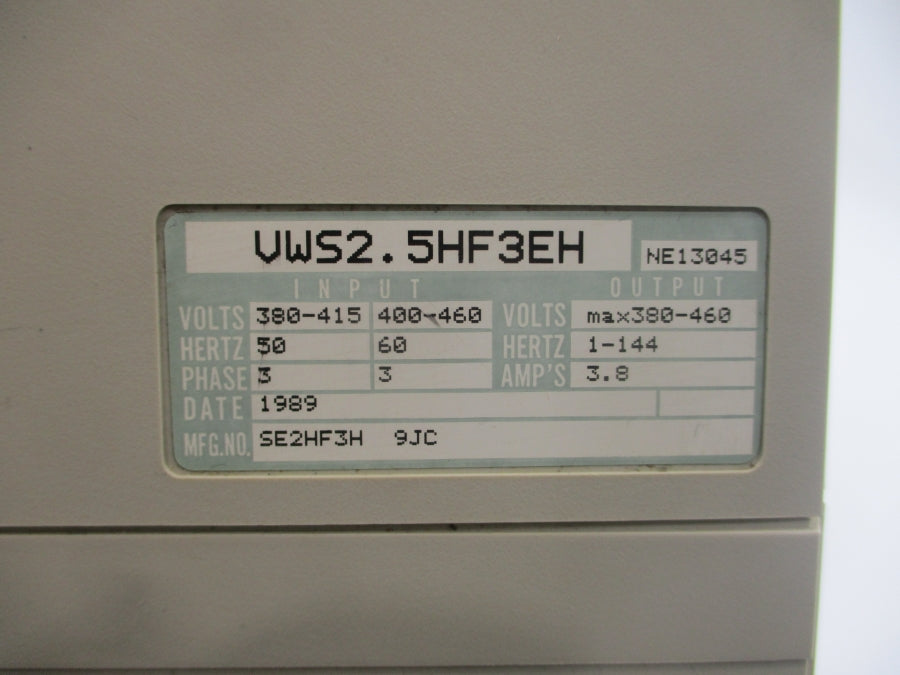 HITACHI VWS2.5HF3EH 400-460V 3.8A UNMP