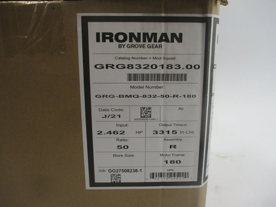 GROVE GEAR GRG-BMQ-832-50-R-180 GRG8320183.00 NSMP