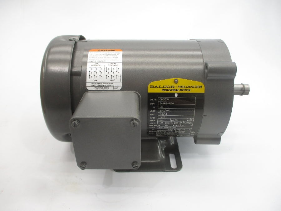 BALDOR CM3534 34A62-884 230/460V 1.6/.8A NSMP