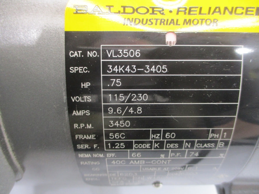 BALDOR VL3506 34K43-3405 115/230V 9.6/4.8A NSMP
