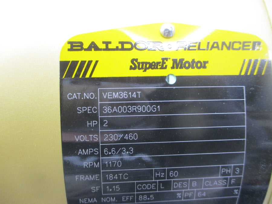 BALDOR VEM3614T 36A003R900G1 230/460V 6.6/3.3A NSMP