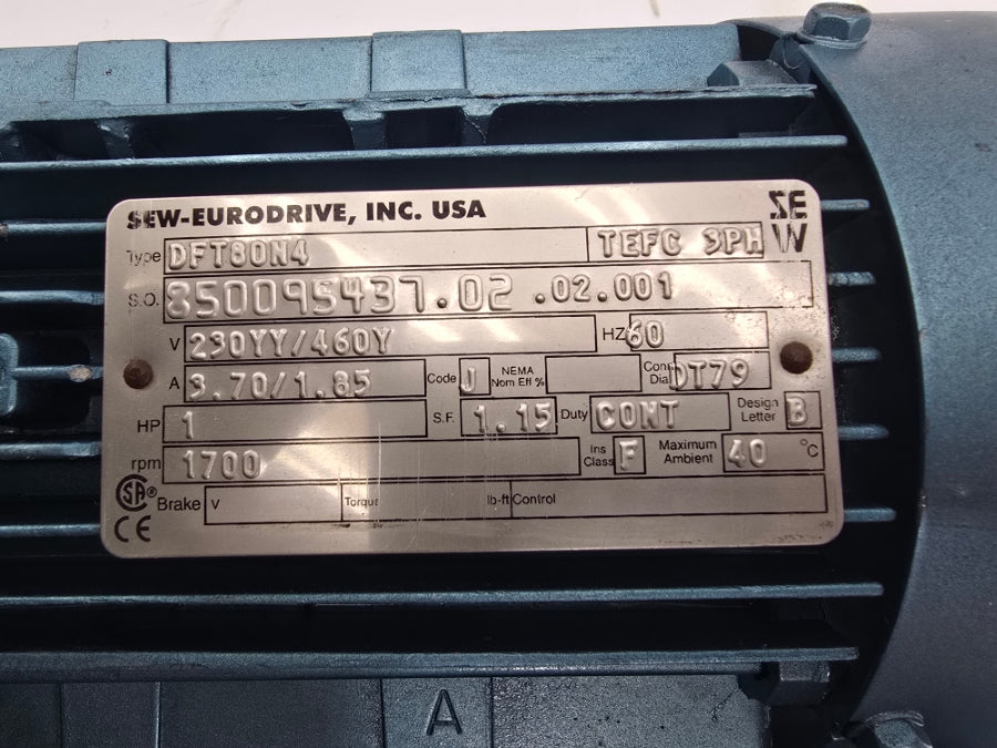 SEW-EURODRIVE DFT80N4 SA47TDT80N4 230/460V 3.70/1.85A NSNP