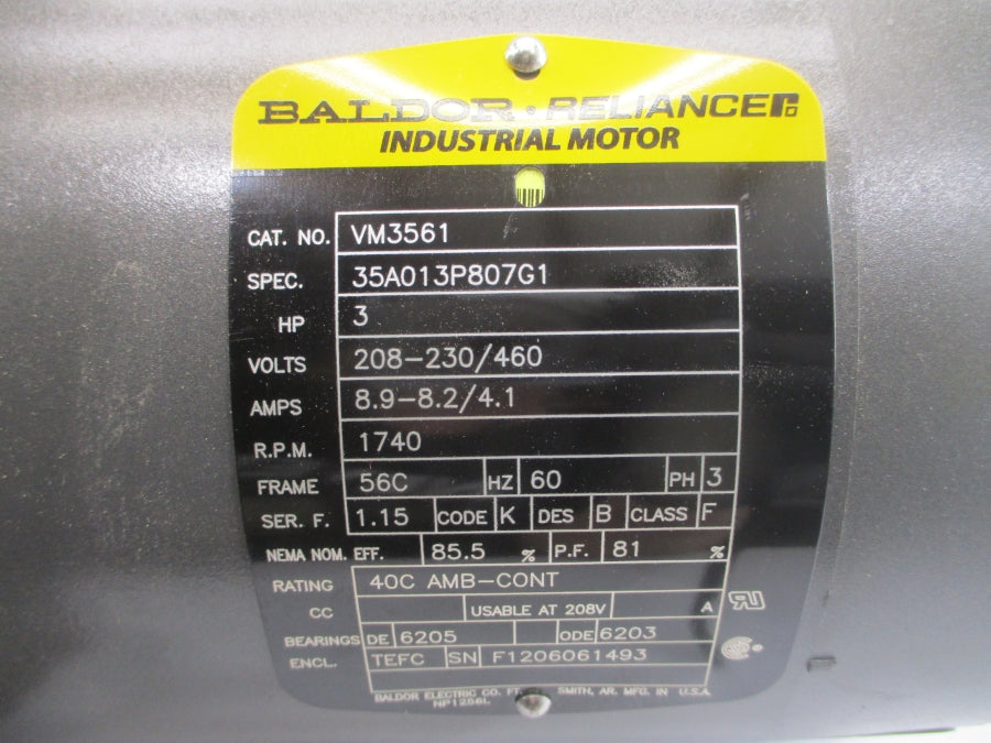 BALDOR VM3561 35A013P807G1 208-230/460V, 8.9-8.2/4.1A NSNP