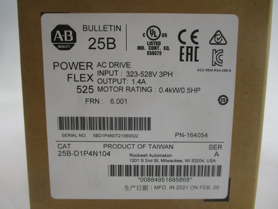 INDUSTRIAL SPARE PART 25B-D1P4N104 SER. A F/W 6.001 323-528VAC 1.4A NSMP