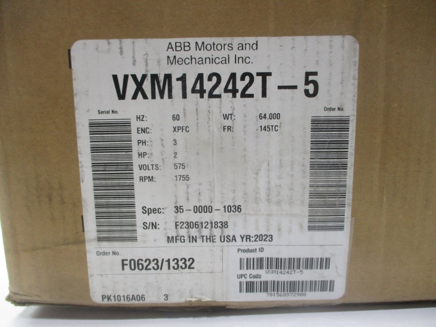 BALDOR VXM14242T-5 35-0000-1036 575V 2.16A NSMP