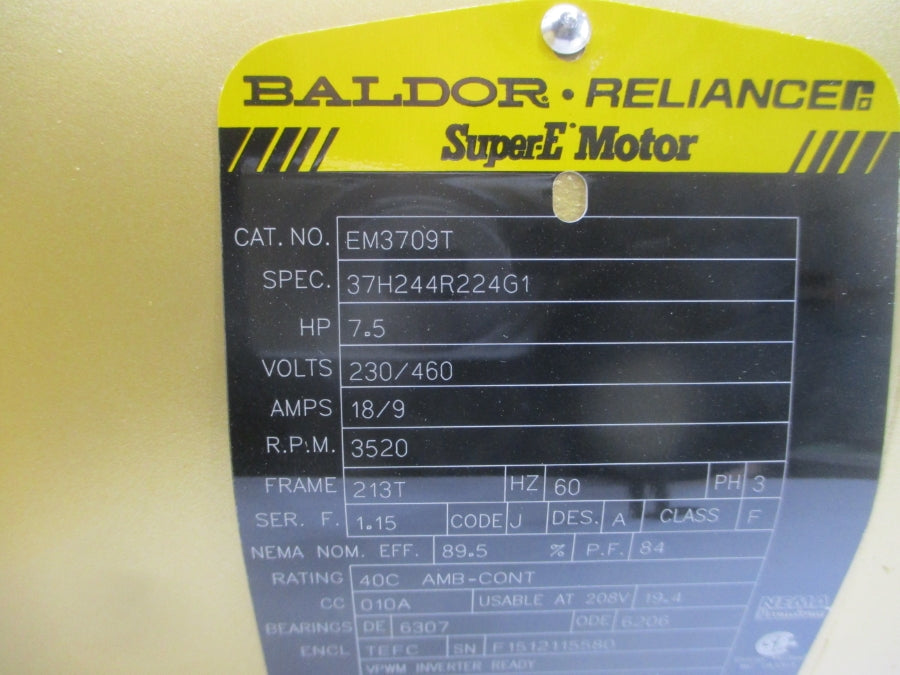 BALDOR EM3709T 37H244R224G1 230/460V 18/9A NSNP