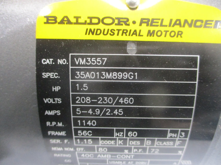 BALDOR VM3557 35A013M899G1 208-230/460V 5-4.9/2.45A NSNP