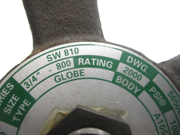 FLOWSERVE B16.34LTD SW810 GLOBE 56500-2R2 2000PSI 3/4" UNMP