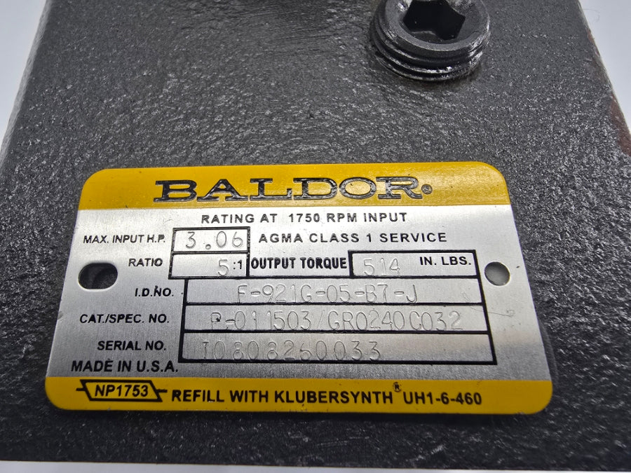 BALDOR P-011503/GR0240C032 F-921G-05-B7-J NSNP