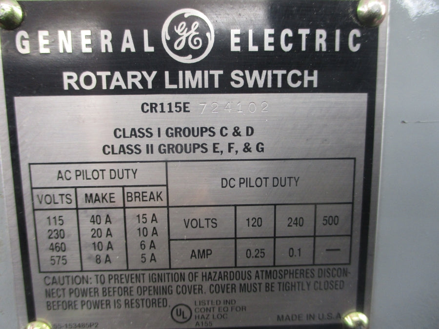 GENERAL ELECTRIC CR115E724102 575VAC 40A UNMP