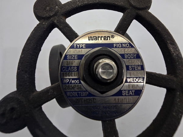WARREN 1155F A105N GATE 285PSI 3/4" NSNP